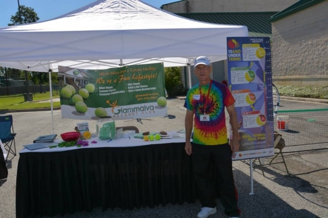 Giammalva Racquet Club vendor booth at CreekFest Houston