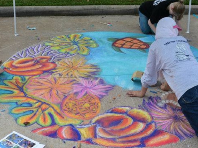 Chalk art at CreekFest